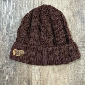Kavu Knitted Winter Beanie Hat - Maroon Color, Acrylic and Wool